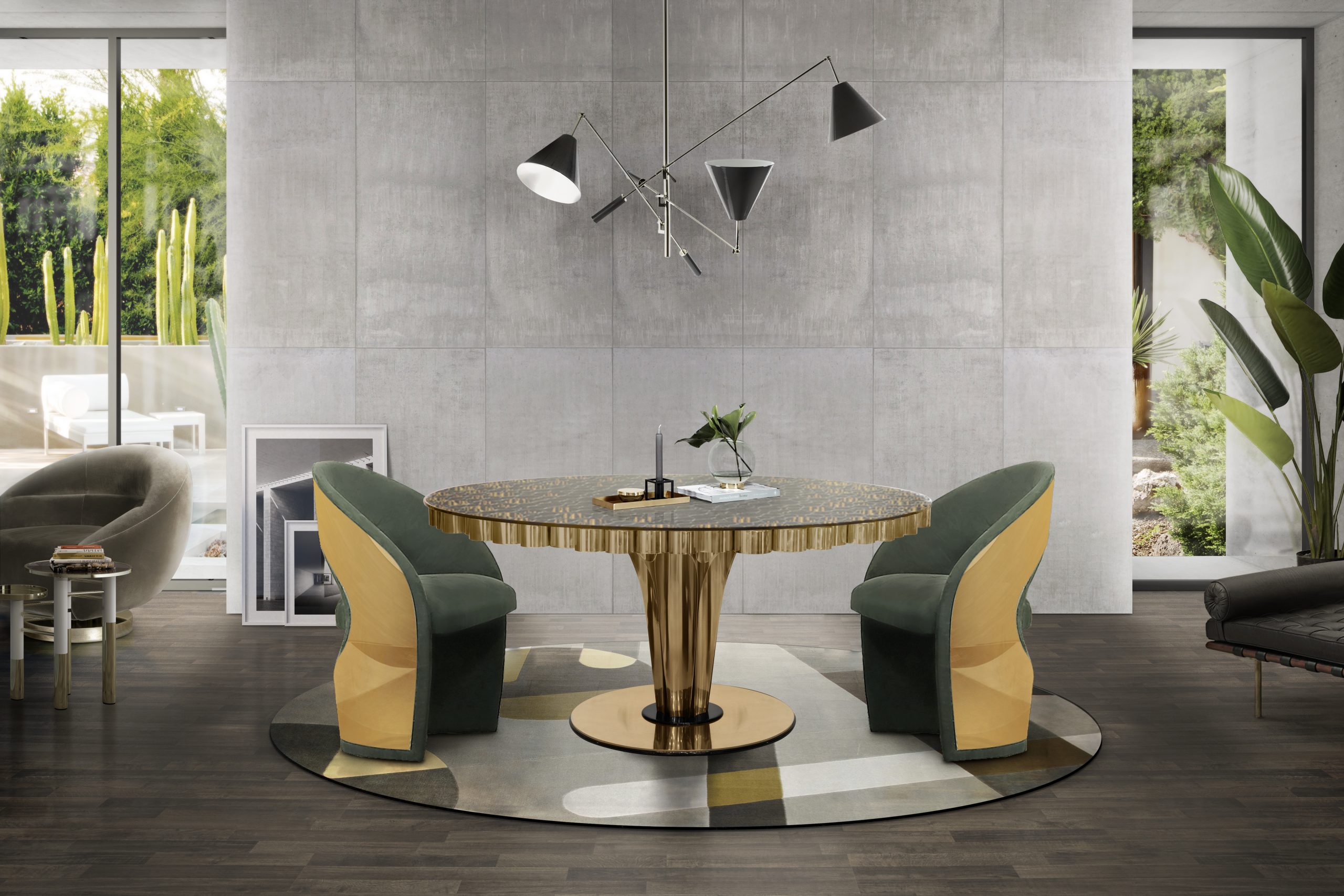 INSPLOSION_GREEN AND GOLD DINING ROOM_BY_ESSENTIAL HOME