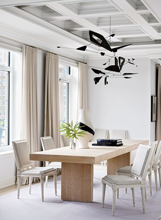 dining room with big wondows